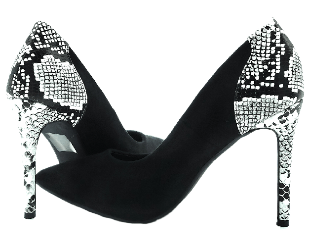 Scarpe decolte' pitonate snake donna sexy tacco 10 cm nere serpente 39 EU Nero